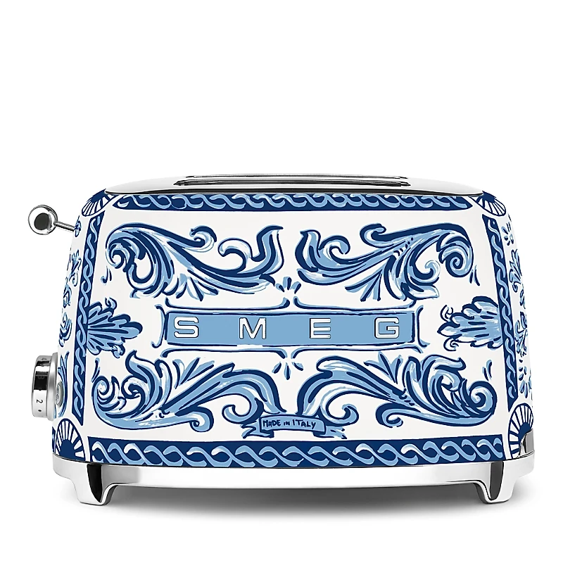 Smeg Dolce & Gabbana 50's Retro Style Aesthetic Blu Mediterraneo 2 Slice Toaster