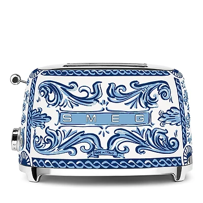 Smeg Dolce & Gabbana 50's Retro Style Aesthetic Blu Mediterraneo 2 Slice Toaster