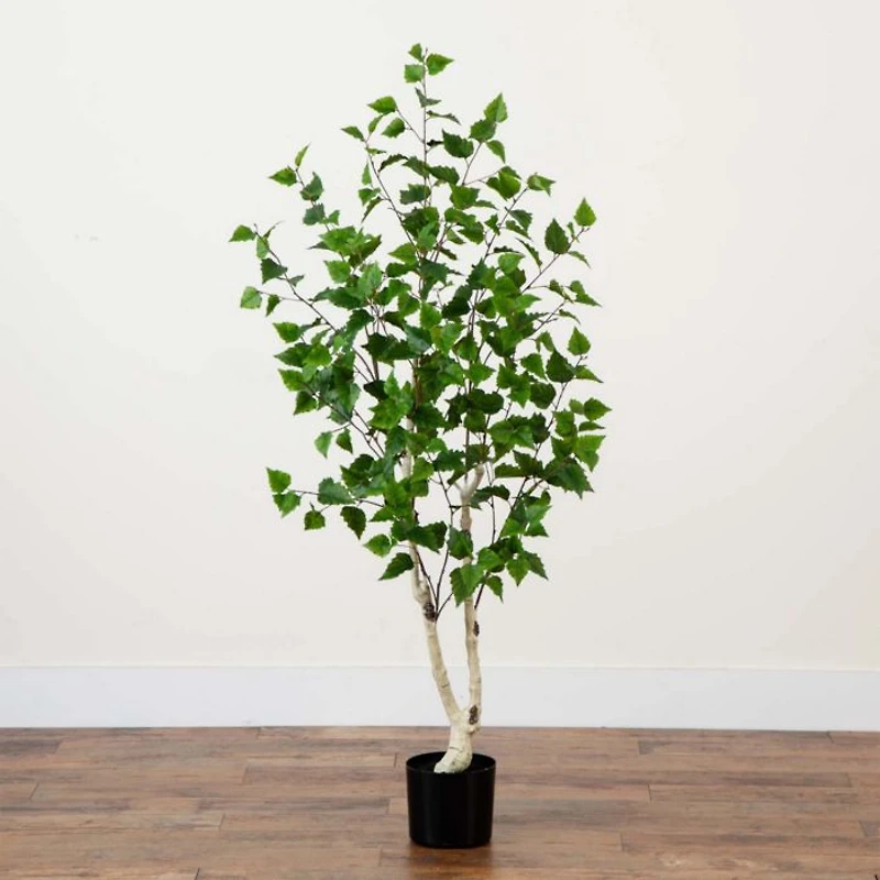 5' Artificial Birch Tree with Real Touch Leaves
