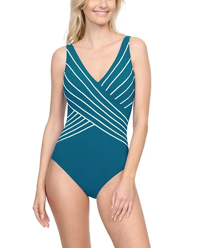 Embrace Surplice One Piece With Tummy Control