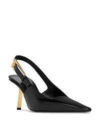 Saint Laurent Women's Lee Mid Heel Slingback Pumps