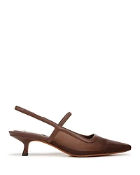 Women's Venice Pointed Toe Mesh Kitten Heel Slingback Pumps