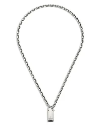 Sterling Silver Trademark Lock Clasp Pendant Necklace, 20"