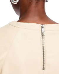 Reilly Faux Leather Puff Sleeve Top