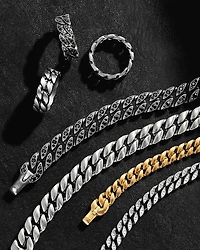 Men's Curb Chain Bracelet Sterling Silver, 11.5mm