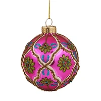 Bloomingdale's Ornate Pink Glass Ball Ornament - Exclusive