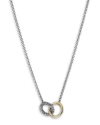 John Hardy 14K Yellow Gold & Sterling Silver Jh Essentials Linked Ring Pendant Necklace, 16-18
