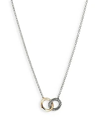 14K Yellow Gold & Sterling Silver JH Essentials Linked Ring Pendant Necklace, 16"-18"
