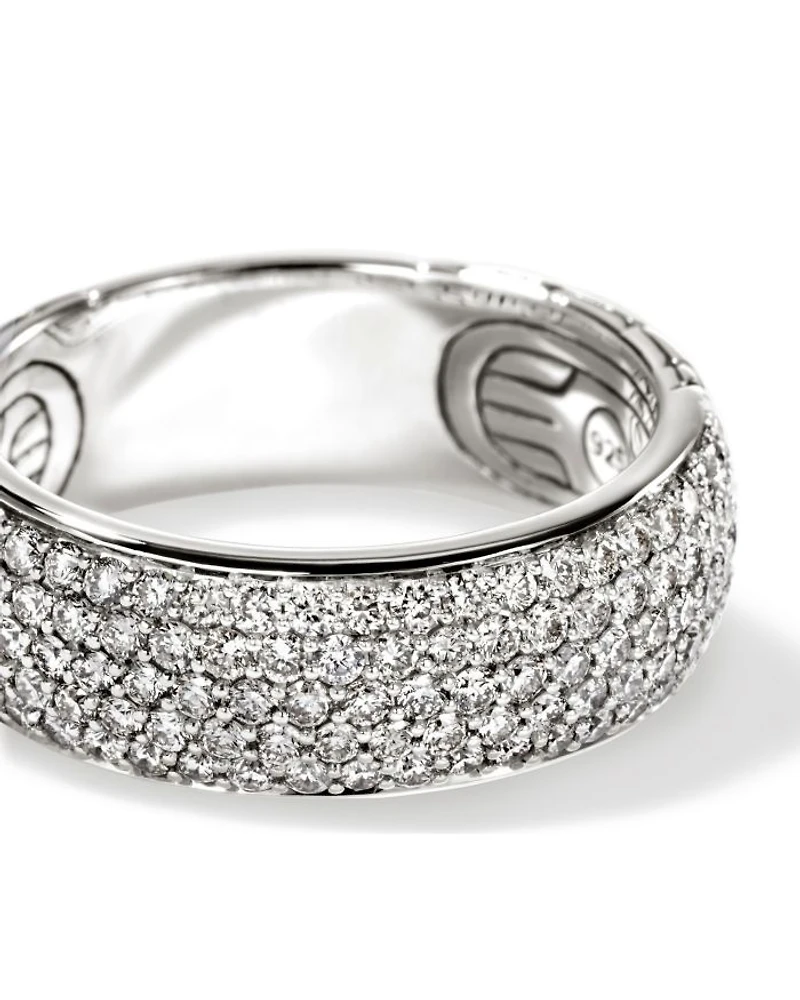 Sterling Silver JH Essentials Pavé Diamond Band Ring, 1.07 tcw