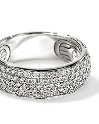 Sterling Silver JH Essentials Pavé Diamond Band Ring, 1.07 tcw