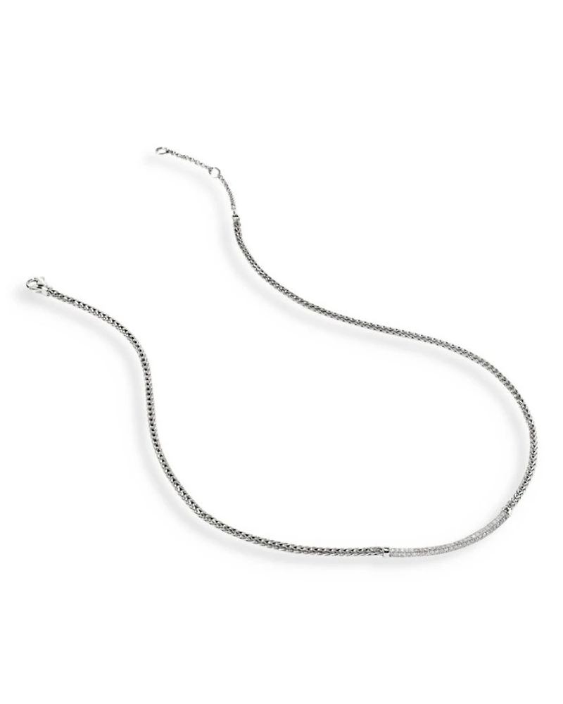 Sterling Silver JH Essentials Diamond Pavé Necklace, 16-18"