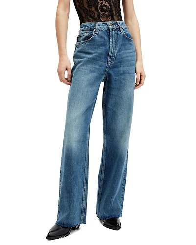 Blake Mid Rise Wide Leg Jeans Dark Indigo