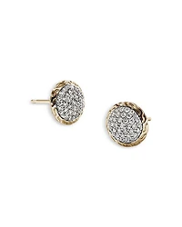 14K Yellow Gold JH Essentials Diamond Pavé Stud Earrings