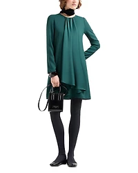 Crepe Satin Drape Front Dress