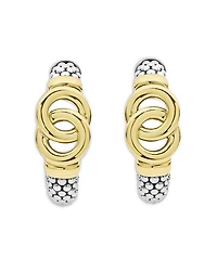 14K & 18K Yellow Gold & Sterling Silver Signature Caviar Interlocking Small Hoop Earrings