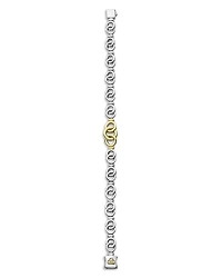 18K Yellow Gold & Sterling Silver Signature Caviar Interlocking Link Bracelet