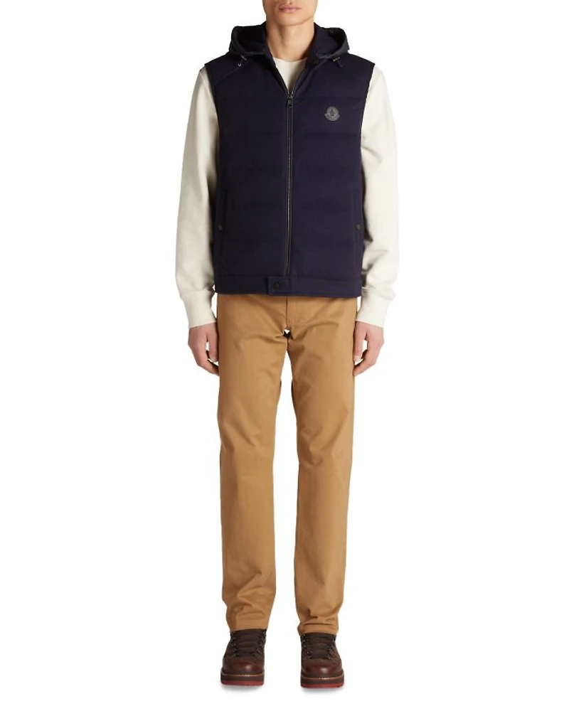 Rezila Cashmere & Nylon Full Zip Hooded Down Vest