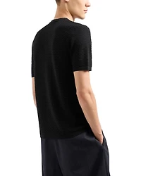 Allover Jacquard Short Sleeve Sweater