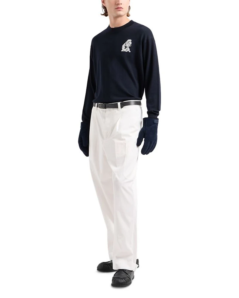 Embroidered Bulldog Sweater