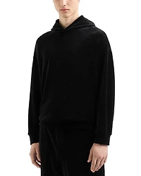 Cotton & Nylon Velour Rhinestone Embellished Regular Fit Hoodie