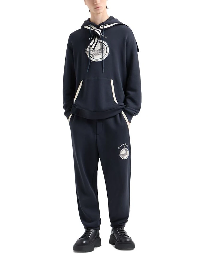 Cotton Twill Whale Patch Regular Fit Hoodie