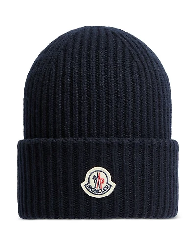 Wool & Cashmere Logo Patch Beanie