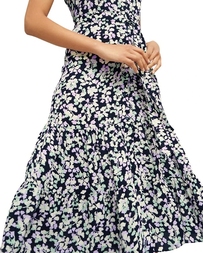Esme Floral Print Sleeveless Midi Dress