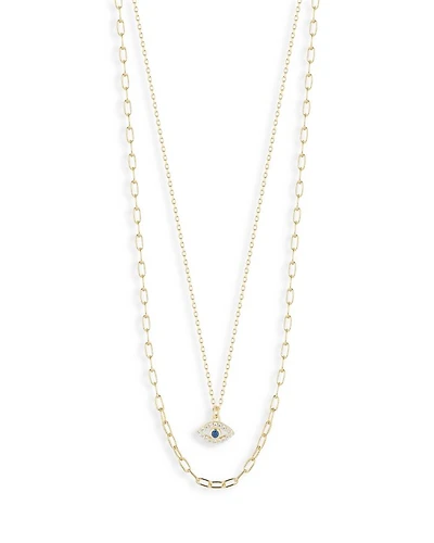 Cubic Zirconia Evil Eye Layered Necklace, 18-20" - Exclusive