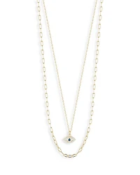 Cubic Zirconia Evil Eye Layered Necklace, 18-20" - Exclusive