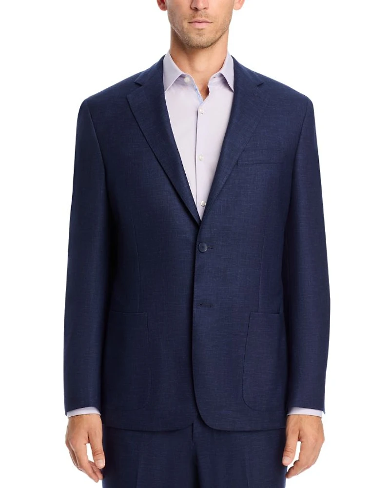 Melange Solid Unstructured Slim Fit Suit Jacket