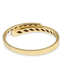 18K Yellow Gold Like Diamond Pavé Bypass Bangle Bracelet - Exclusive, Italy Campaign