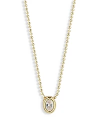 Aqua Oval Cubic Zirconia Pendant Necklace, 16-18 - Exclusive