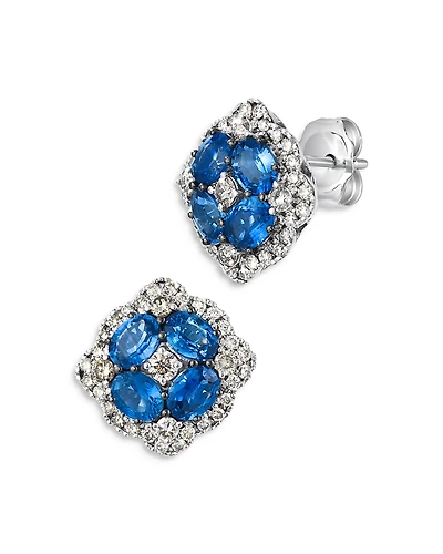Bloomingdale's Fine Collection Blue Sapphire & Champagne Diamond Stud Earrings