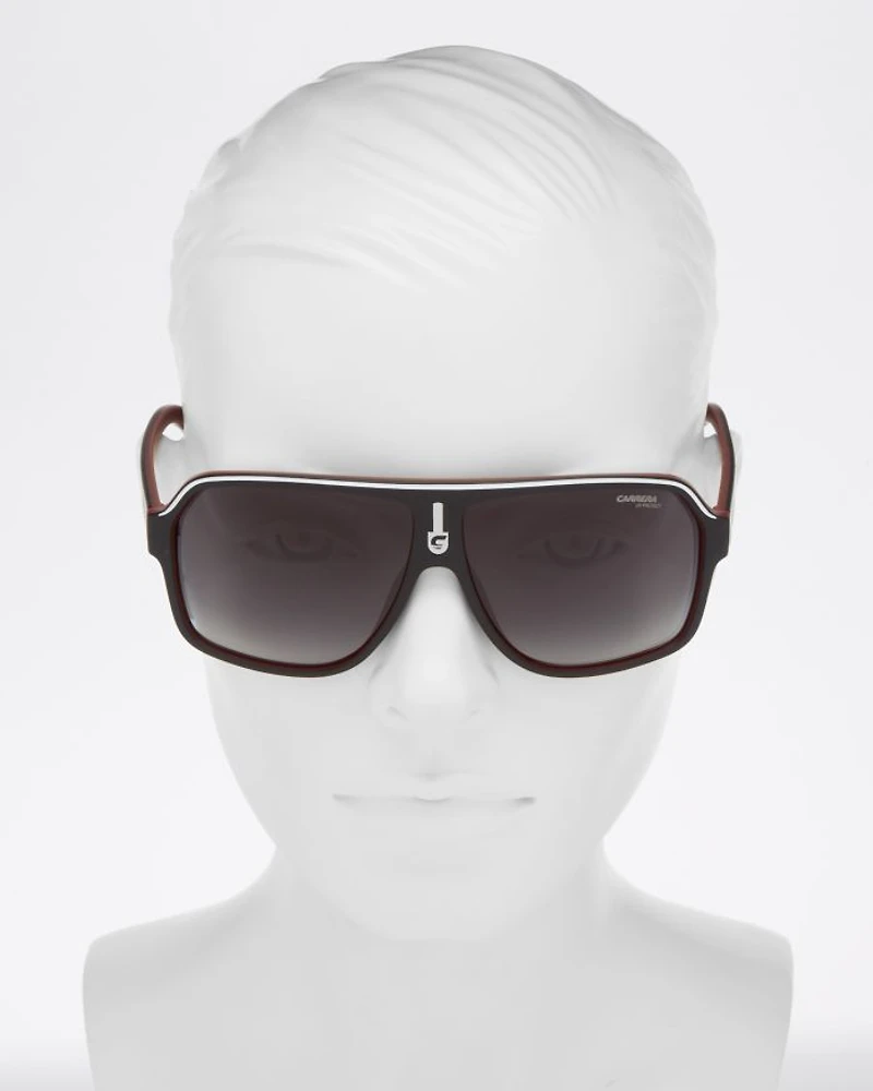Oversized Flat Top Aviator Sunglasses, 65mm