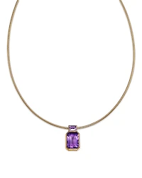 Bloomingdale's Fine Collection Amethyst & Pink Amethyst Emerald Cut Pendant Necklace