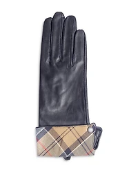 Lady Jane Tartan Cuff Gauntlet Leather Gloves