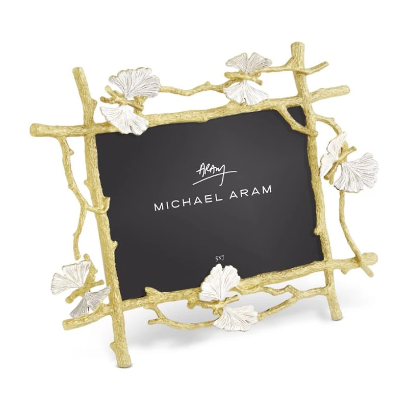 Butterfly Ginkgo Gold Frame, 5" x 7"