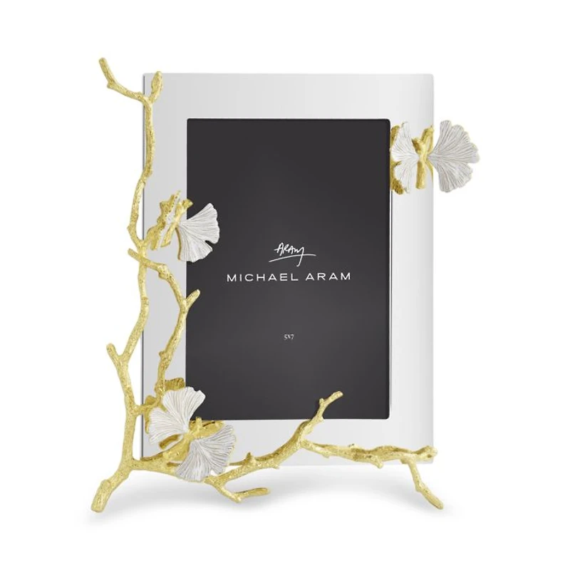 Butterfly Ginkgo Gold Reflective Frame, 5" x 7"