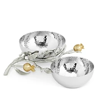 Michael Aram Pomegranate Silver and Gold Double Bowl
