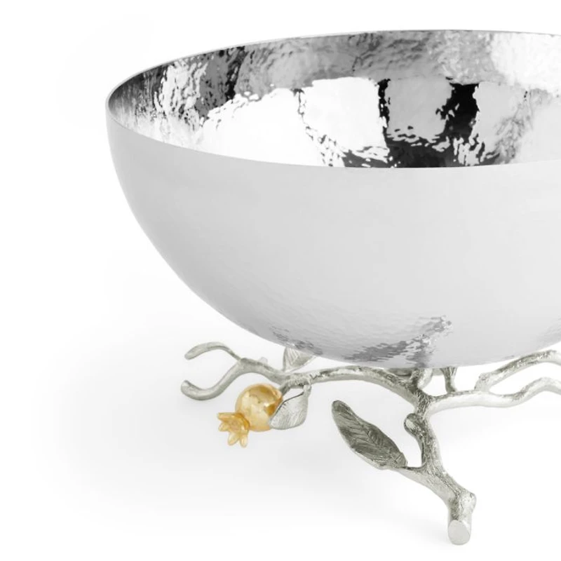 Pomegranate Silver and Gold Serving Bowl