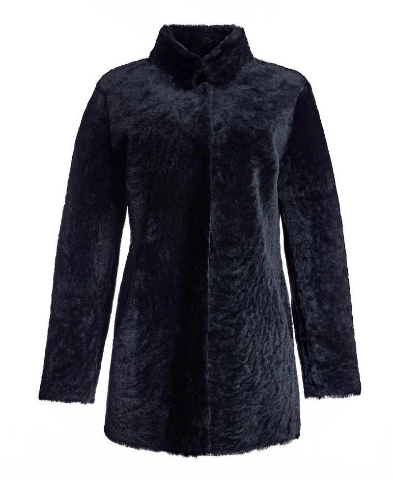 Reversible to Leather Shearling Jacket with Zipper