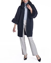 Cashmere Kimono with Goat Trim