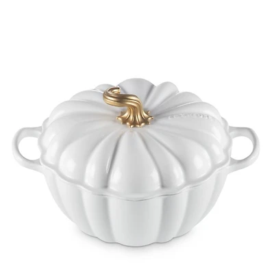Enameled Cast Iron Figural Pumpkin Cocotte