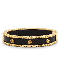 Berry Two Tone Beaded Edge Hinged Bangle Bracelet
