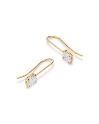 14K Yellow Gold Lab Grown Diamond Oval Drop Earrings
