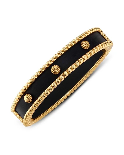 Berry Two Tone Beaded Edge Hinged Bangle Bracelet