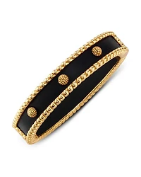 Berry Two Tone Beaded Edge Hinged Bangle Bracelet