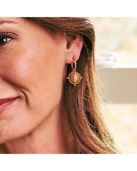 Forest Walk Oak Leaf Teak Double Sided Charm Hoop Earrings