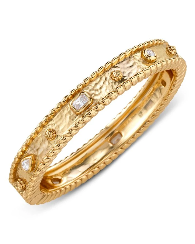 Berry Cubic Zirconia Classic Hinged Bangle Bracelet