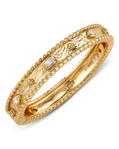 Berry Cubic Zirconia Classic Hinged Bangle Bracelet